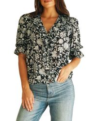 Paneros Clothing - Chloe Floral Ruffle Cotton Shirt - Lyst