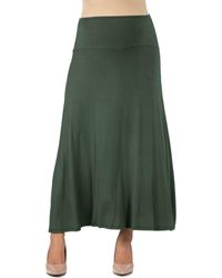 24seven Comfort Apparel - Maternity Elastic Waist Maxi Skirt - Lyst
