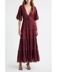 LoveShackFancy - Marlowe Lace Detail Tiered Cotton Maxi Dress - Lyst