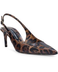 Dolce & Gabbana - Lollo Leopard Print Pointed Toe Slingback Pump - Lyst