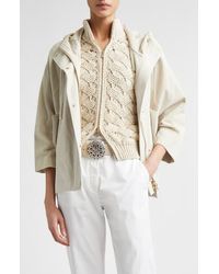 Eleventy - Oversize Hooded Lambskin Suede Jacket - Lyst