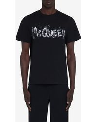 Alexander McQueen - Logo Cotton Graphic T-shirt - Lyst