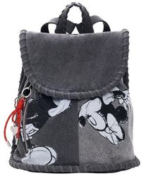 Desigual - X Disney Mickey Mouse Medium Denim Backpack - Lyst