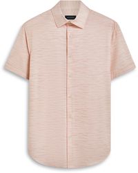 Bugatchi - Miles Ooohcotton Space Dye Print Short Sleeve Button-up Shirt - Lyst
