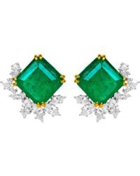Gemma Azzurro - Emerald & Marquise Stud Earrings - Lyst