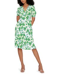 Diane von Furstenberg - Jemma Floral Puff Sleeve Dress - Lyst