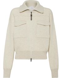 Brunello Cucinelli - Double-Knit Cardigan - Lyst