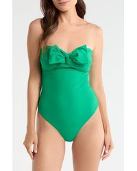 MILLY - Solid Bow One-Piece Swimsuit - Lyst