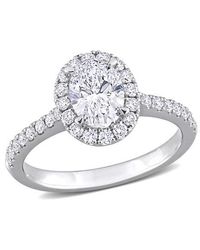 Julianna B - 1-1/2 Ctw Lab-Grown Diamond Oval Halo Ring 14K - Lyst