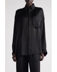 Balenciaga - Cocoon Logo Jacquard Oversize Satin Button-Up Shirt - Lyst