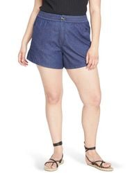 UNIVERSAL STANDARD - Capri Cotton Chambray Shorts - Lyst