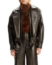 Bardot - Kavi Oversize Faux Leather Moto Jacket - Lyst
