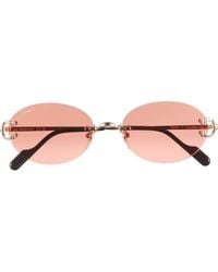 Cartier - 55Mm Gradient Rimless Oval Sunglasses - Lyst