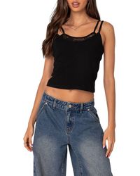 Edikted - Carnation Lacy Layered Crop Tank Top - Lyst