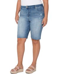 Liverpool Jeans Company - Cruiser Raw Hem Denim Bermuda Shorts - Lyst