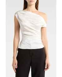 STAUD - Phare One-Shoulder Stretch Silk Top - Lyst