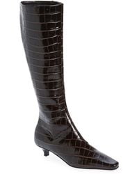 Totême - The Slim Croc Embossed Kitten Heel Knee High Boot - Lyst