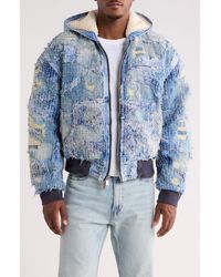 Nothing Grows Overnight - Boro Distressed Hooded Denim Jacket - Lyst