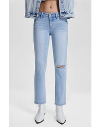 Bayeas - Ally Super Low Rise Slim Straight Leg Jeans - Lyst