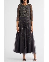 Pisarro Nights - Beaded Mesh Gown With Jacket - Lyst