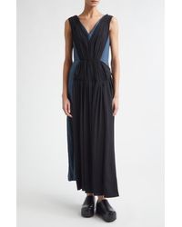 Marni - Two-Tone Mixed Media Asymmetric Midi Dress - Lyst