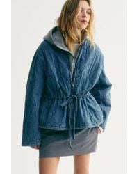 H&M - Quilted Denim Jacket - Lyst