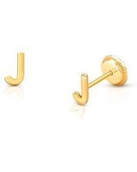 Tiny Blessings - 14K Initial Stud Screw Back Earrings - Lyst