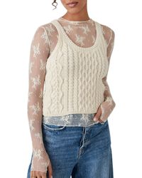 Free People - High Tide Cable Stitch Cotton Sweater Tank - Lyst