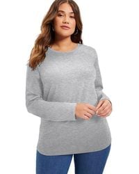 June + Vie - Long-Sleeve Crewneck One + Only Tee - Lyst