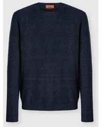 Missoni - Crew-Neck Wool And Cotton Pullover With Tone-On-Tone Zigzag Pattern - Lyst