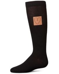 Memoi - Girl's Cork Heart Patch Tab Knee High Socks - Lyst