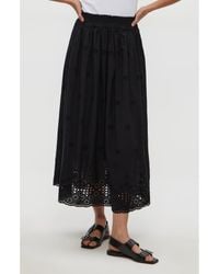 Michael Stars - Grace Embroidered Eyelet Cotton Midi Skirt - Lyst