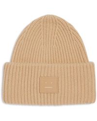 Acne Studios - Pansy Face Patch Rib Wool Beanie - Lyst