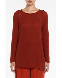 Max Mara - Diretta Cotton & Linen Raglan Sleeve Tunic Sweater - Lyst