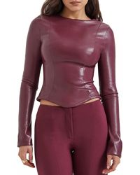 House Of Cb - Mylah Faux Leather Top - Lyst