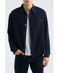 FRAME - Open Weave Cotton Blend Button-Up Shirt - Lyst