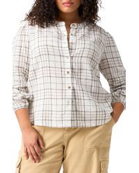 Sanctuary - As You Are Windowpane Check Linen Blend Button-up Shirt - Lyst