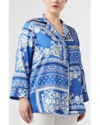 Marina Rinaldi - Nectar Long Sleeve Satin Camp Shirt - Lyst