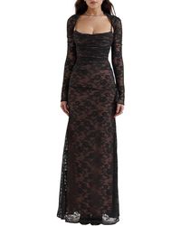 House Of Cb - Artemis Long Sleeve Lace Maxi Dress - Lyst