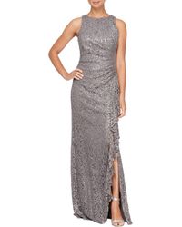 Alex Evenings - Ruffle Sequin Lace Gown - Lyst