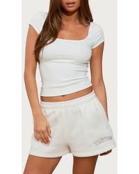 Edikted - Delaney Square Neck Cap Sleeve Crop Top - Lyst