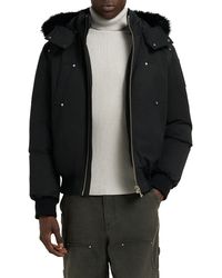 Moose Knuckles - Original Genuine Shearling Trim Water & Wind Resistant 650 Fill Power Down Ballistic Bomber Jacket - Lyst