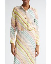 Zimmermann - Halliday Slim Fit Stripe Linen Button-up Shirt - Lyst