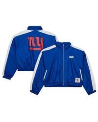 Mitchell & Ness - New York Giants Nylon Cropped Full-Zip Jacket - Lyst