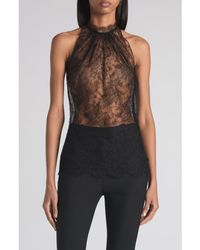 McQueen - Sleeveless Sheer Floral Lace Top - Lyst