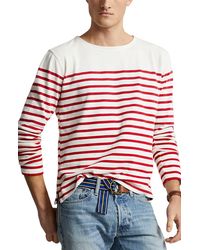 Polo Ralph Lauren - Stripe Long Sleeve Boat Neck Cotton T-shirt - Lyst