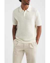 Open Edit - Texture Knit Polo Top - Lyst