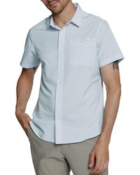 7 Diamonds - Palm Leaf Print Short Sleeve Performance Button-up Shirt - Lyst