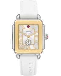 Michele - Deco Sport Mid Two-Tone Silicone Strap Watch, 29Mm X 31Mm - Lyst