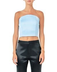 Endless Rose - Strapless Satin Crop Top - Lyst